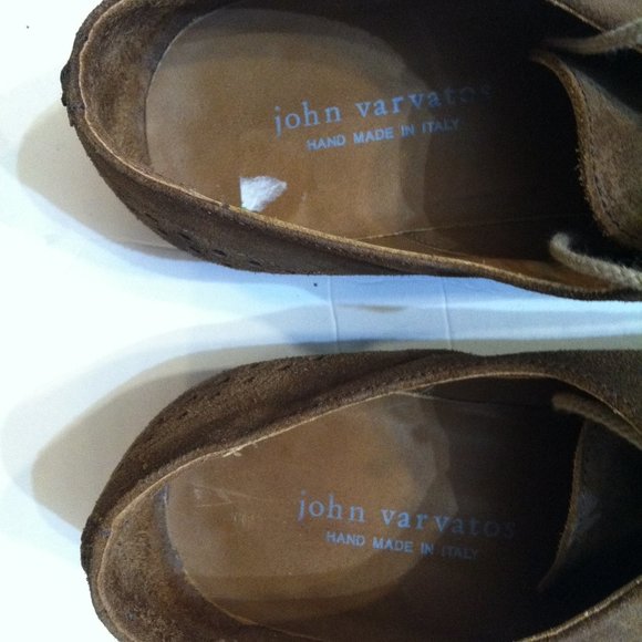 JOHN VARVATOS MEN\'S PRE-OWNED TAN LEATHER SUEDE DRESS SHOES SIZE: 10M main image 5